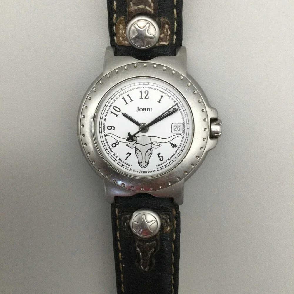 Michel Jordi Spirit of the West 7200 Watch Women 29mm Bull Dial Date New Battery